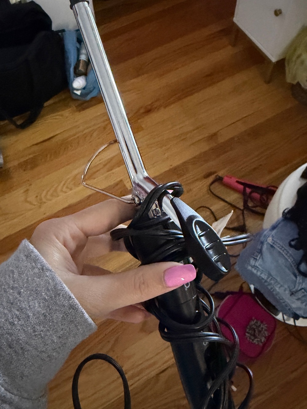 Black Ceramic Curling Iron with Silver Barrel